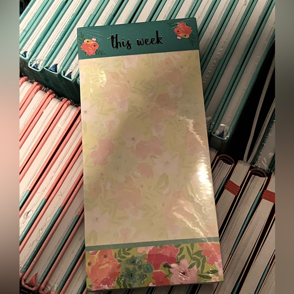 This week floral list notepad notebook magnetic